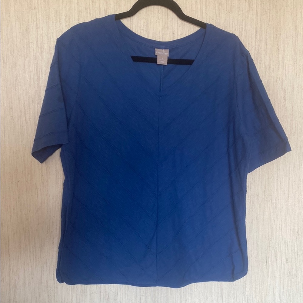 Chico's Blue V-Neck Top